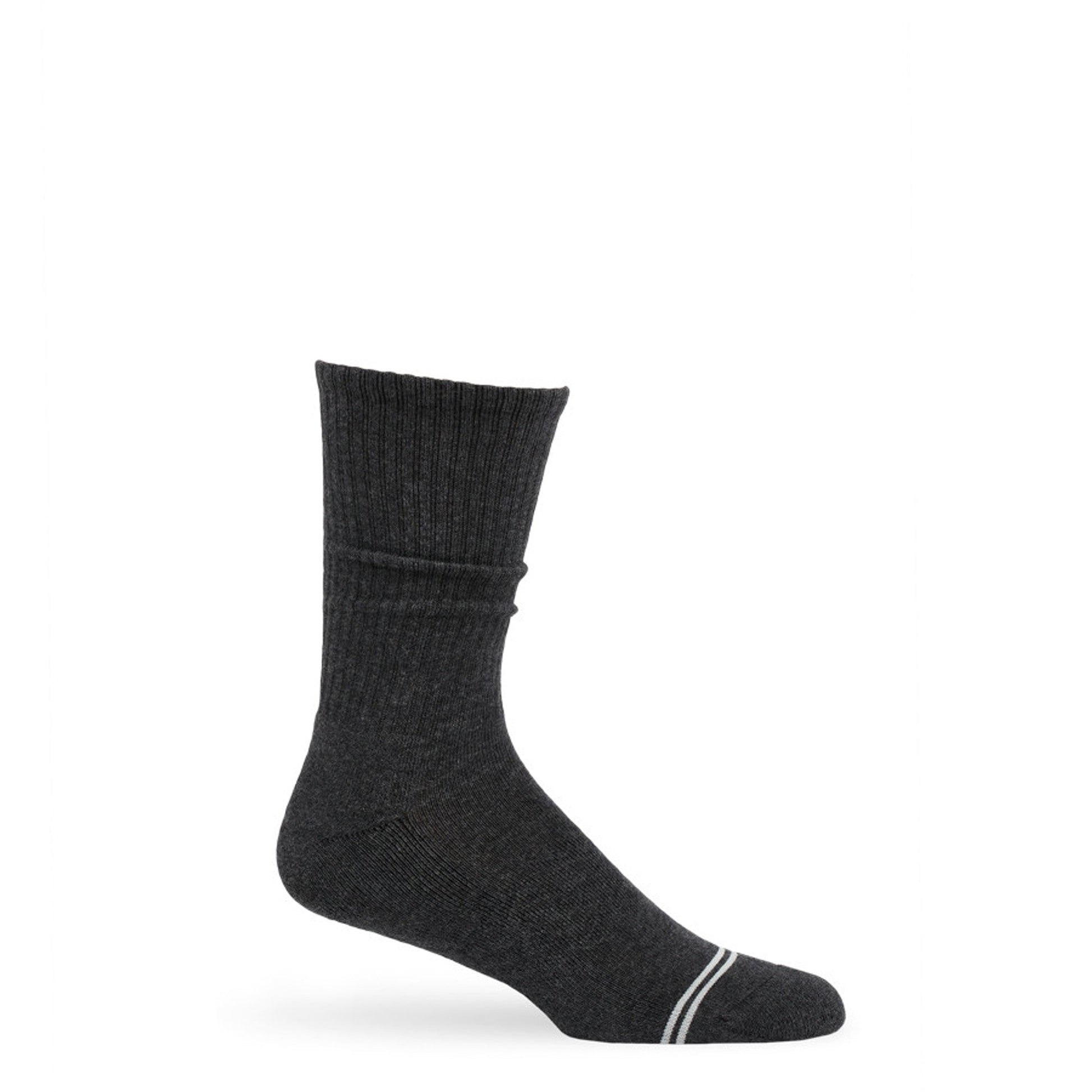 Charcoal Casual Crew Socks by DeadSoxy, charcoal gray ribbed knit crew length on Tampa Home & Garden Store
