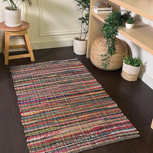 Chardin Home Recycled Cotton Rag Rug — Vibrant, Unique & Durable - Tampa Home & Garden Store