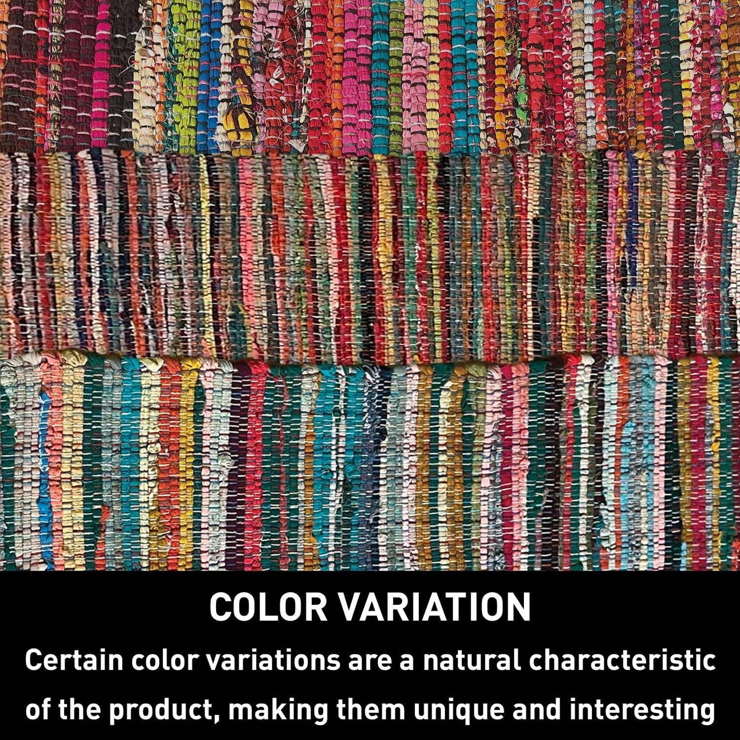 Chardin Home Recycled Cotton Rag Rug — Vibrant, Unique & Durable - Tampa Home & Garden Store