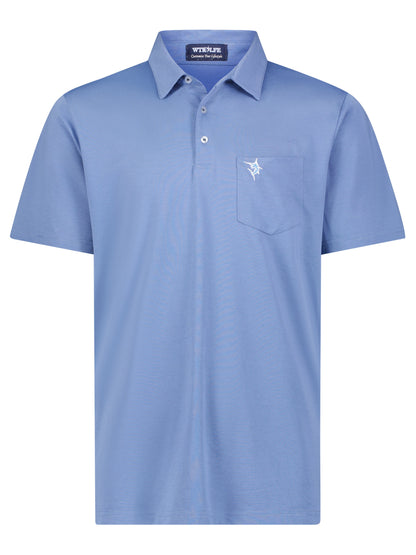 Charleston Polo light blue polo shirt by White Water Life with chest pocket logo on Tampa Home & Garden Store