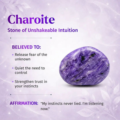 Bracelet with purple Siberian charoite stone, swirled violet hues on Tampa Home & Garden Store