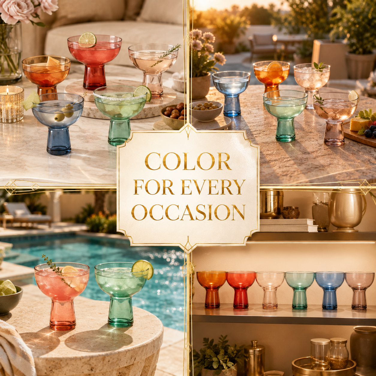 Tonal Margarita Cocktail Glassware Set of Six