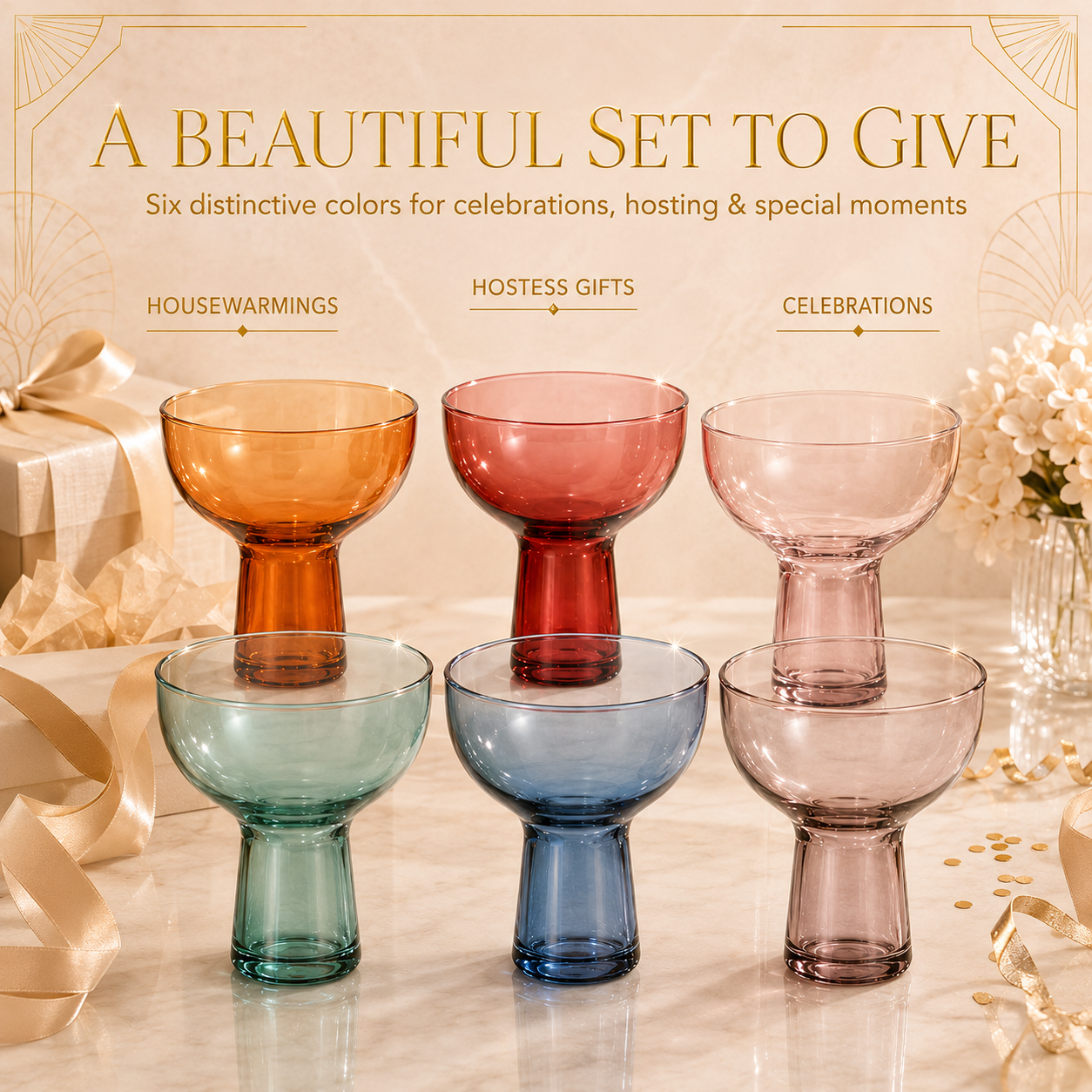 Tonal Margarita Cocktail Glassware Set of Six