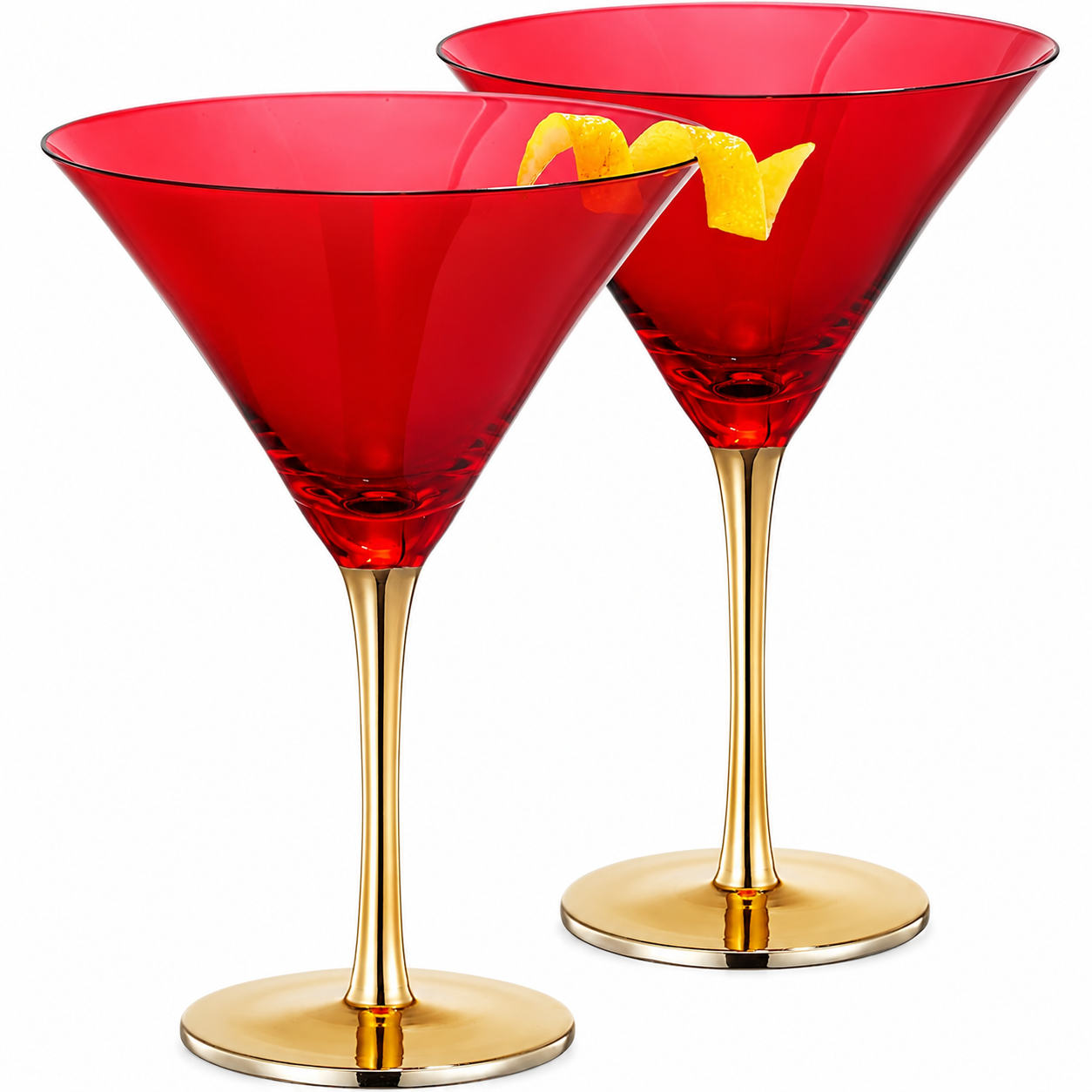 Set Of Two Deco Martini Cocktail Glassware