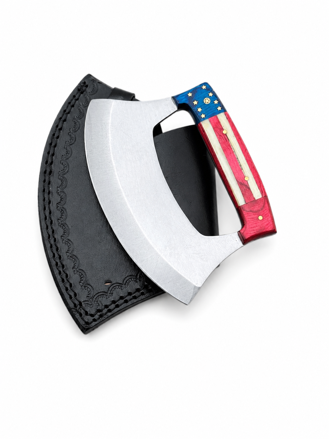 Liberty Crescent Chopper TKT-28 fixed blade knife with patriotic flag handle by Titan K on Tampa Home & Garden Store