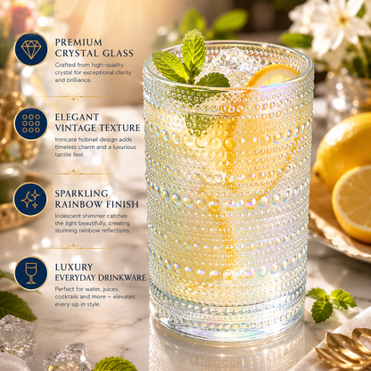 Vintage Hobnail Highball Tumbler Set of Six