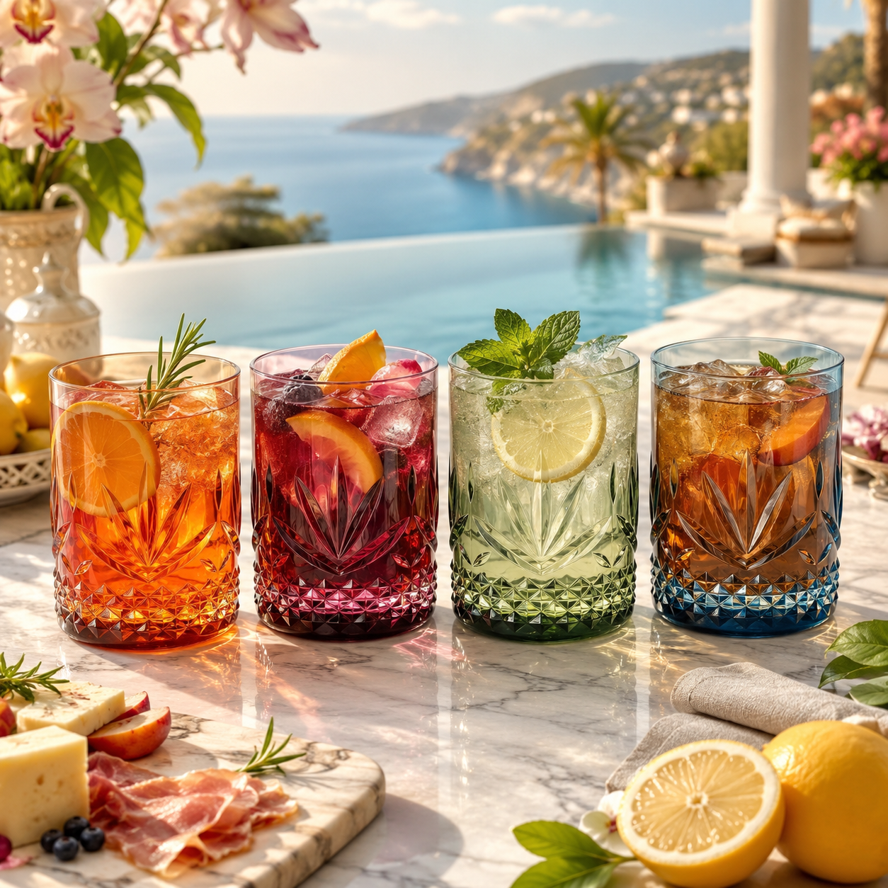 Onix Acrylic Lowball Glassware Set of Four
