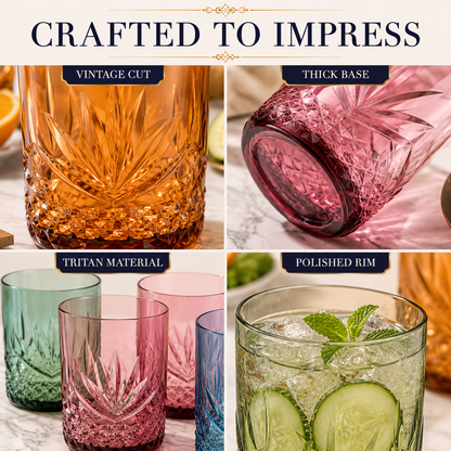 Onix Acrylic Lowball Glassware Set of Four