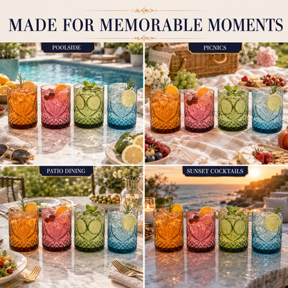 Onix Acrylic Lowball Glassware Set of Four