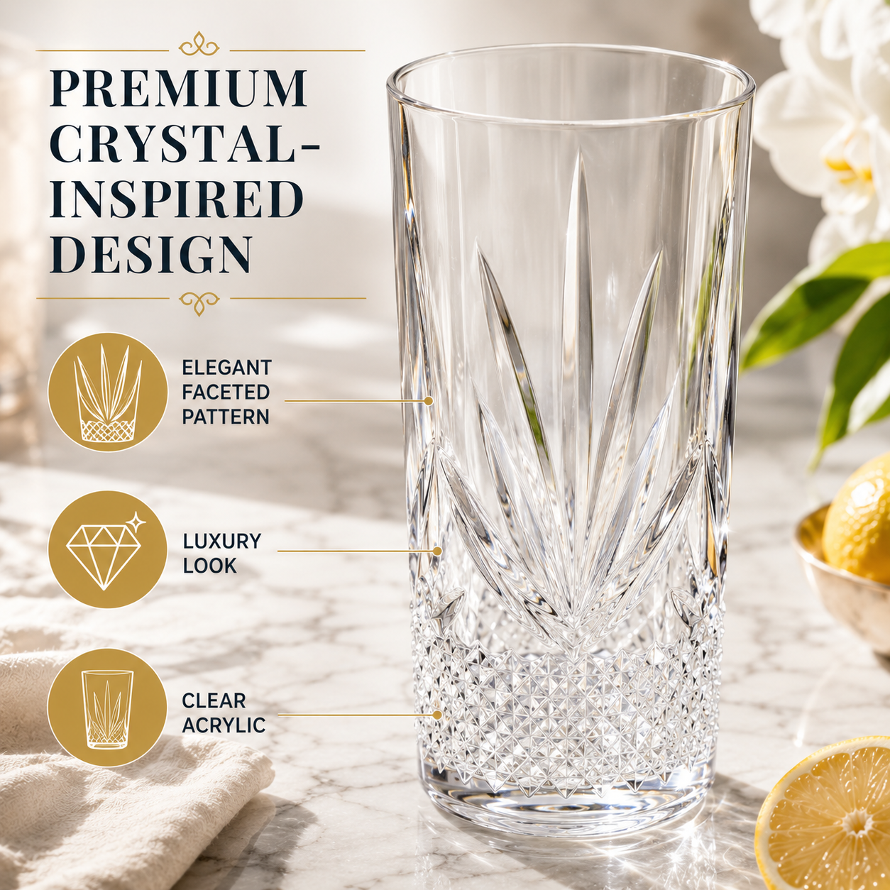 Onix Acrylic Highball Glasses Set Of Four