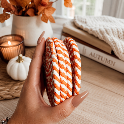 Coasters Gia Roma Fall Fabric orange-white braided set of 3 on Tampa Home & Garden Store