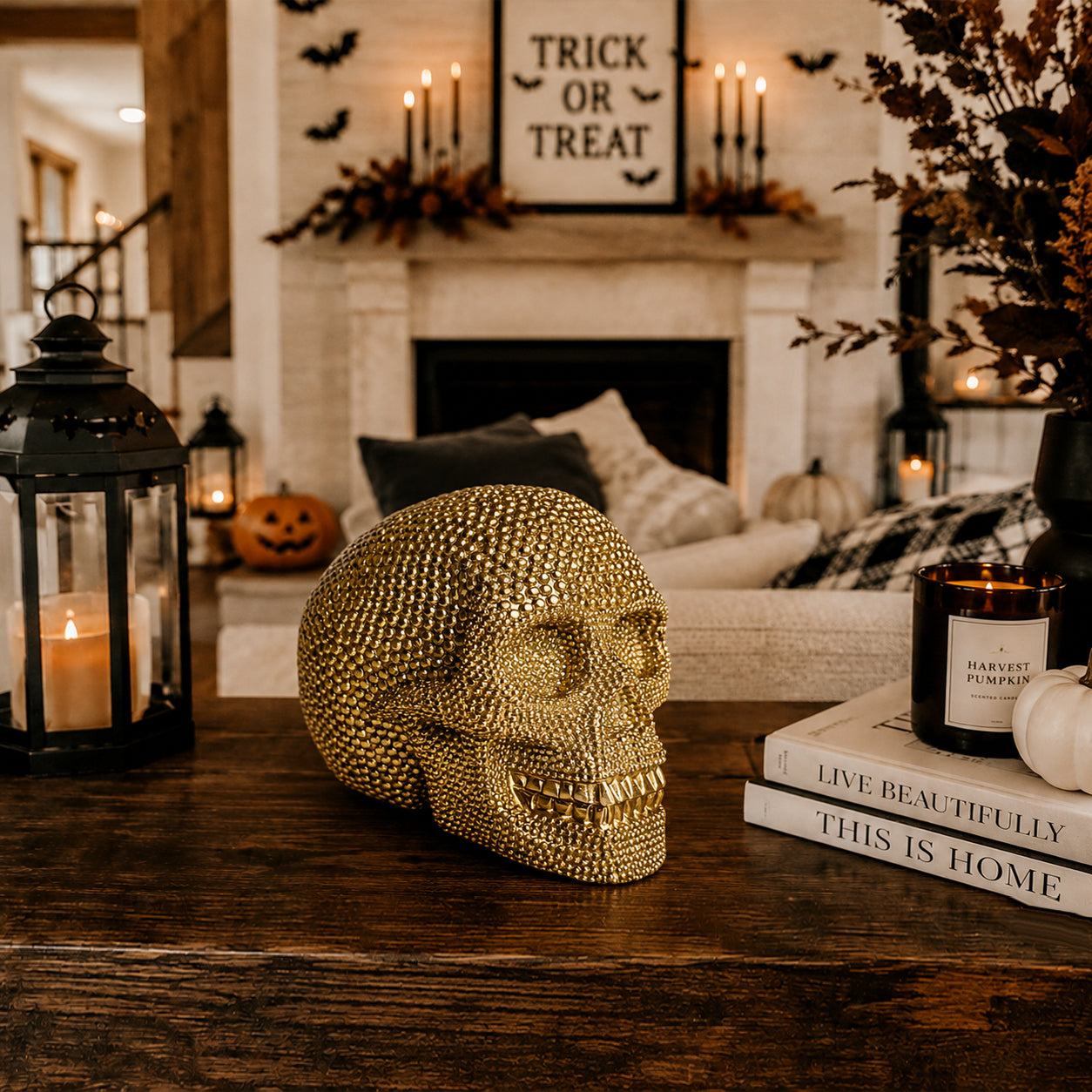 Resin Skull Gold