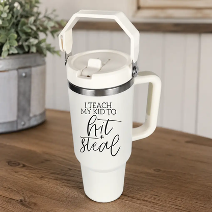Hit and Steal 40oz Tumbler for Baseball Moms