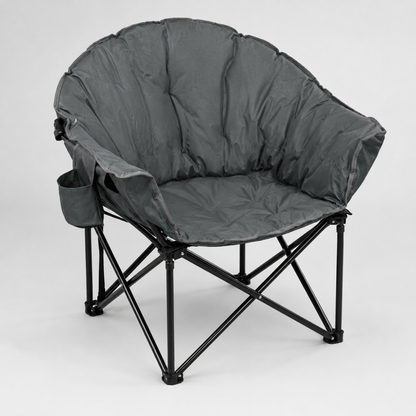 Silla acolchada plegable de camping Moon con bolsa de transporte - Gris