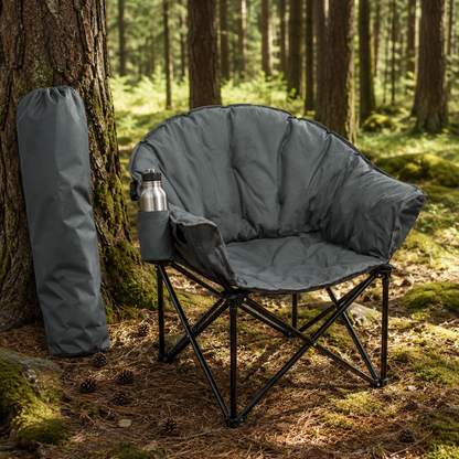 Silla acolchada plegable de camping Moon con bolsa de transporte - Gris