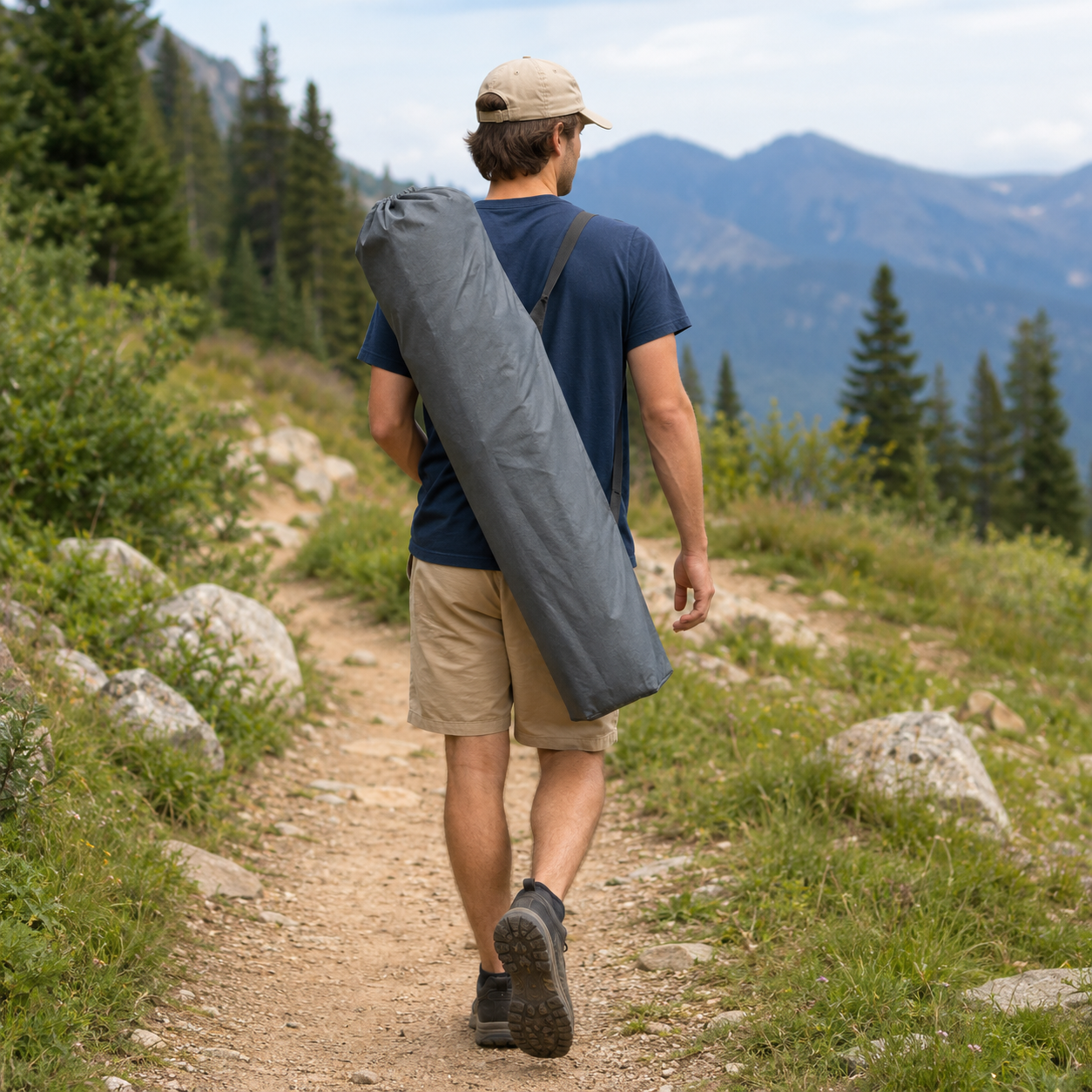 Silla acolchada plegable de camping Moon con bolsa de transporte - Gris