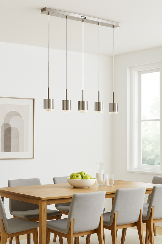 Polished and Clear Glass Led Island Pendant