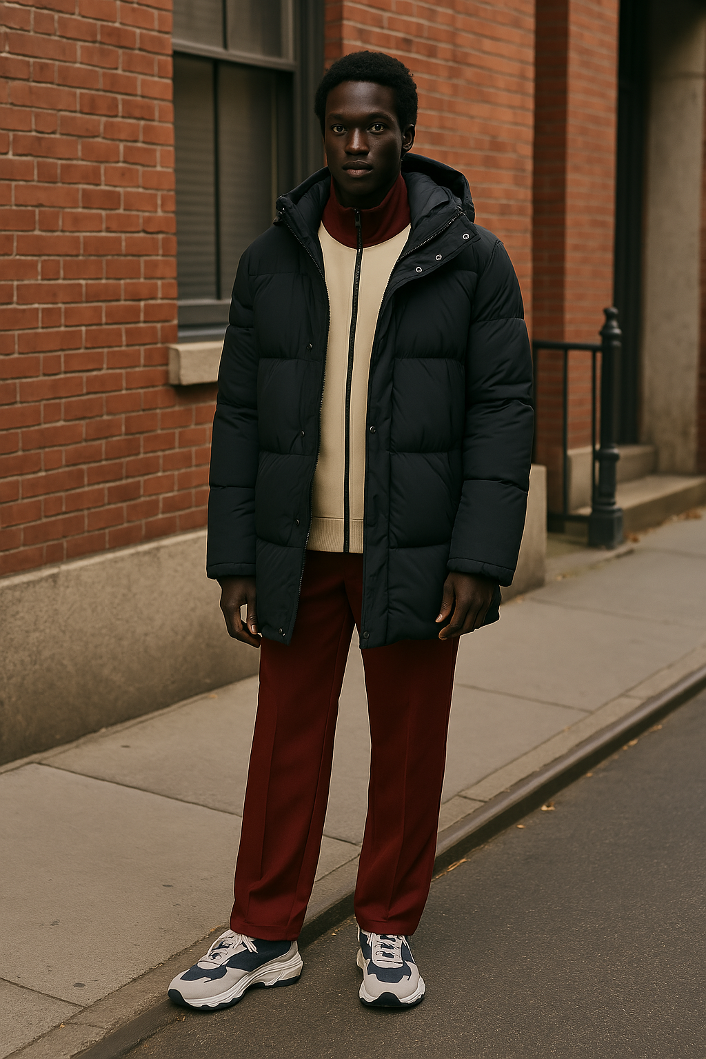 the Long Water Repellent Men Detachable Puffer