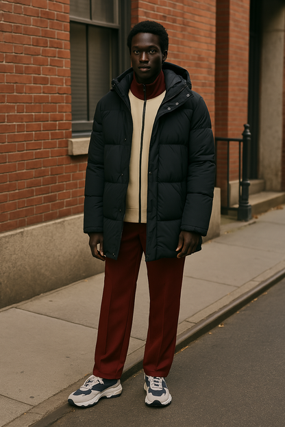 the Long Water Repellent Men Detachable Puffer