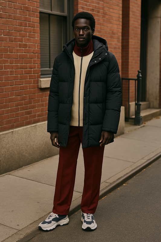 the Long Water Repellent Men Detachable Puffer