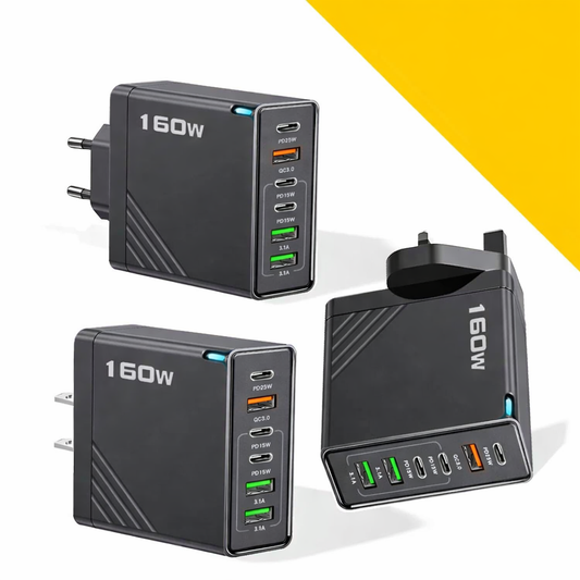 160W Multi-Port USB Charger – Fast Charging Type-C Wall Adapter for iPhone & Android - Tampa Home & Garden Store