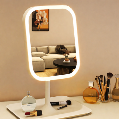 LED Makeup Vanity Mirror with 3 Color Lights – Touch Control for Bedroom & Desk