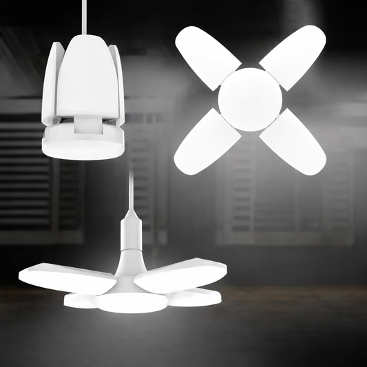 E27 Foldable LED Garage Light Fan Bulb 6500K Deformable Ceiling Lamp - Tampa Home & Garden Store