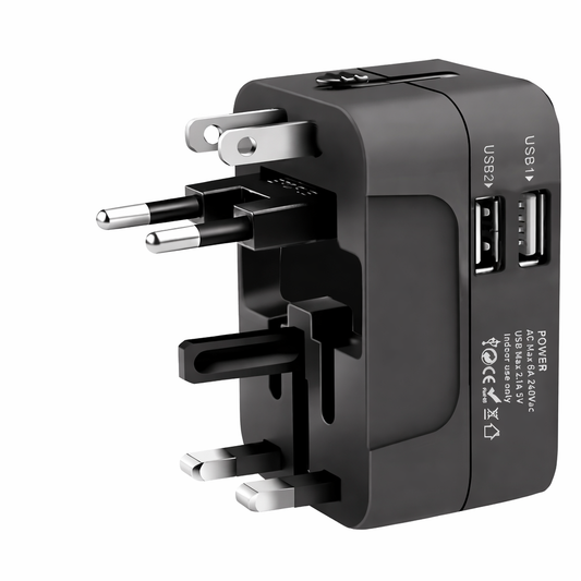 Universal AC Power Adapter EU US Plug Converter Dual USB Travel Charger - Tampa Home & Garden Store