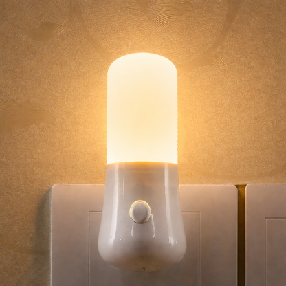 LED Plug In Night Light Warm White Wall Lamp for Kids Bedroom Hallway Stairs