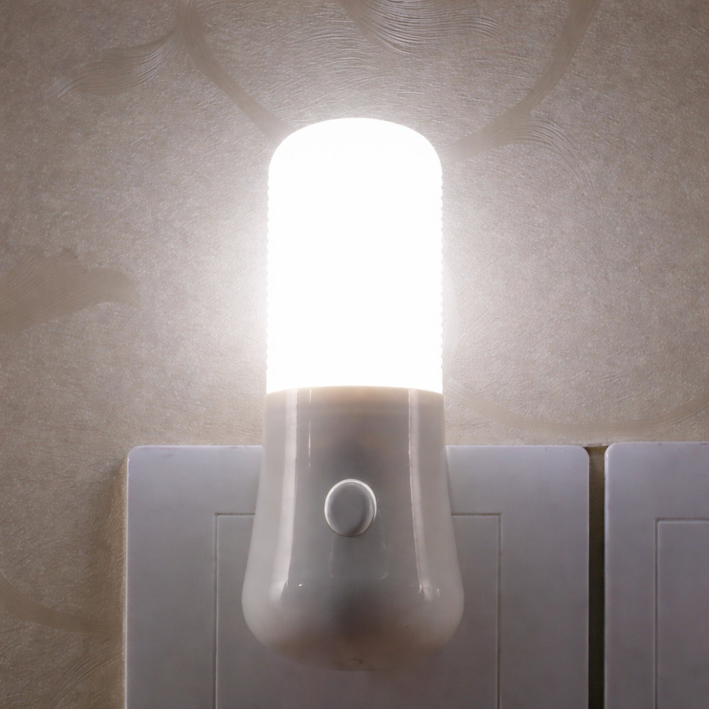 LED Plug In Night Light Warm White Wall Lamp for Kids Bedroom Hallway Stairs