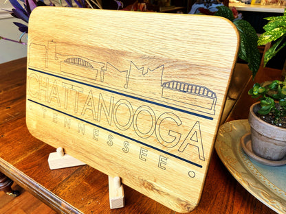 Chattanooga Skyline Charcuterie Board - Handmade White Oak - Tampa Home & Garden Store