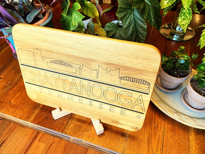 Chattanooga Skyline Charcuterie Board - Handmade White Oak - Tampa Home & Garden Store