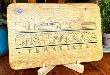 Chattanooga Skyline Charcuterie Board - Handmade White Oak - Tampa Home & Garden Store