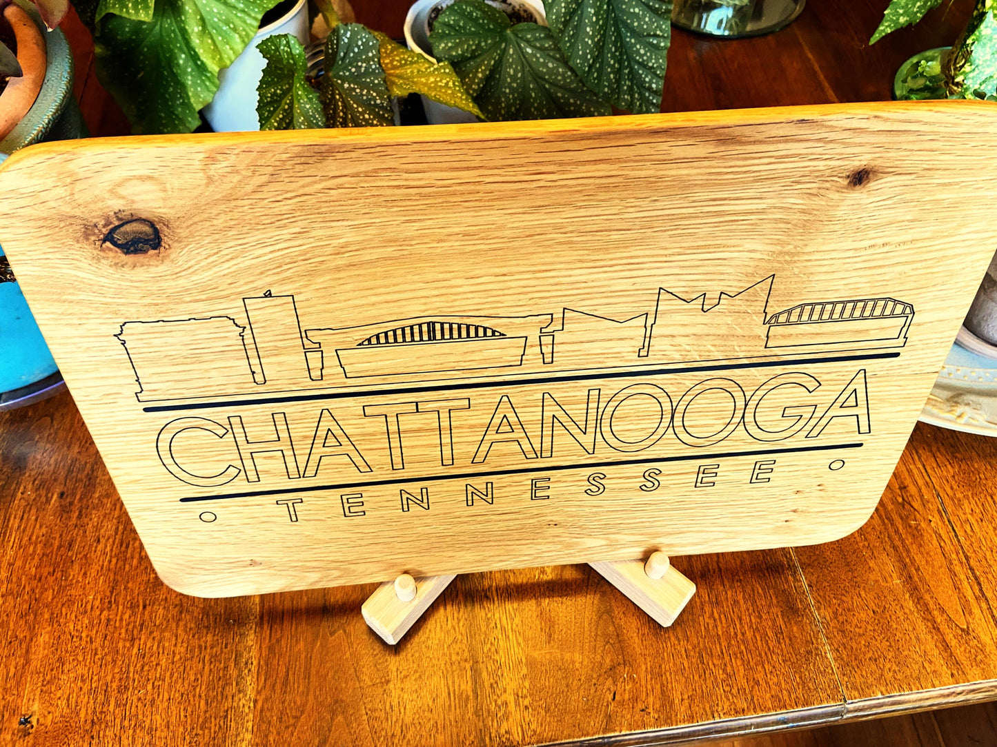 Chattanooga Skyline Charcuterie Board - Handmade White Oak - Tampa Home & Garden Store