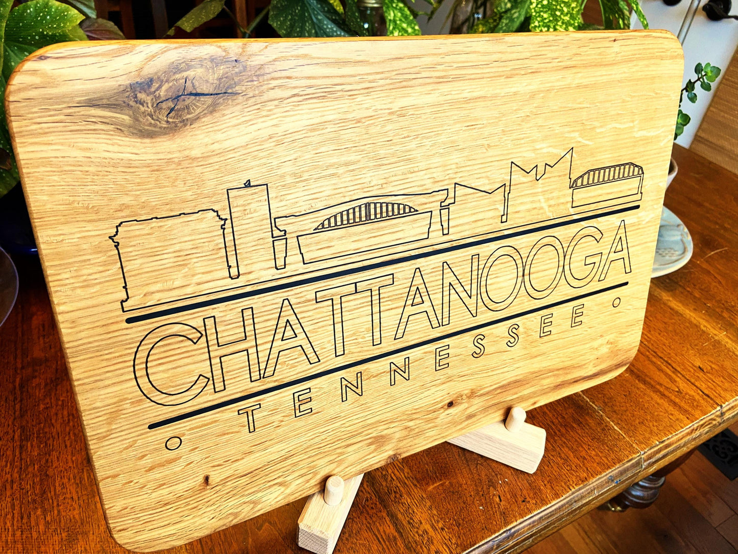 Chattanooga Skyline Charcuterie Board - Handmade White Oak - Tampa Home & Garden Store