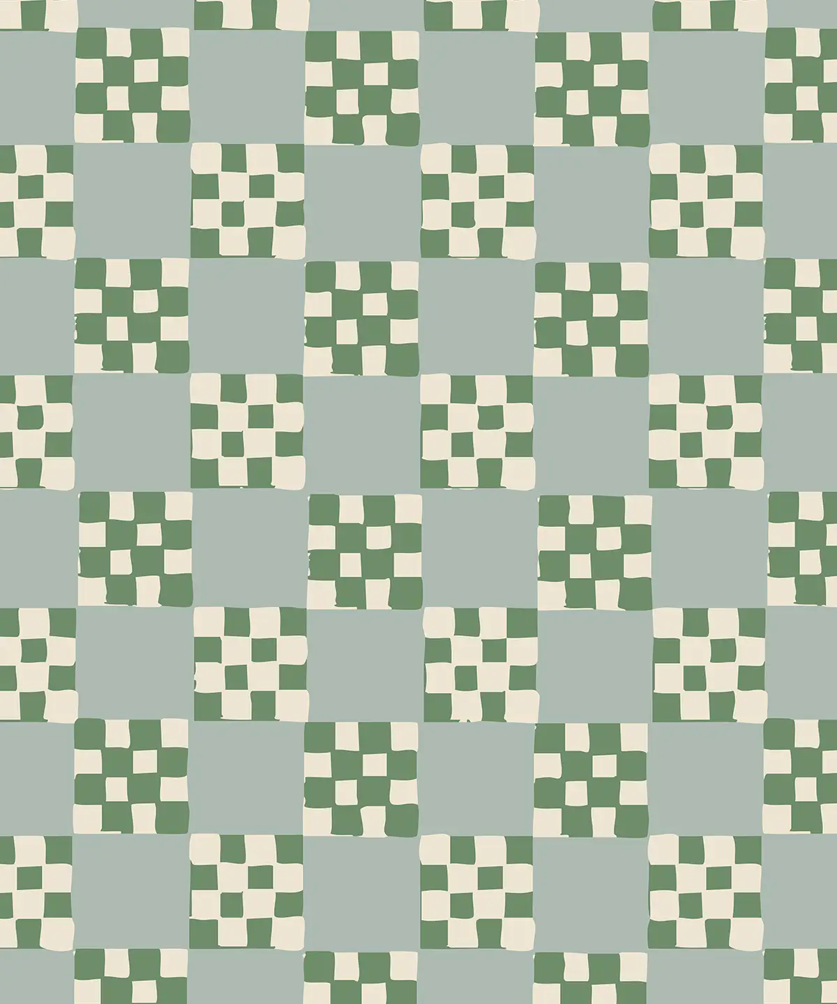 Checkered Quilt Wallpaper,-mint, sage and white - Tampa Home & Garden Store