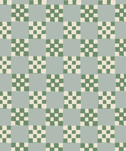 Checkered Quilt Wallpaper,-mint, sage and white - Tampa Home & Garden Store