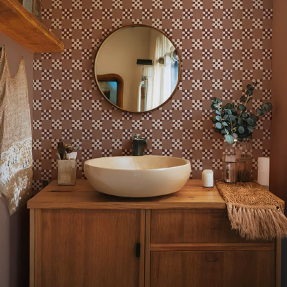 Checkered Quilt Wallpaper,-mocha mousse - Tampa Home & Garden Store