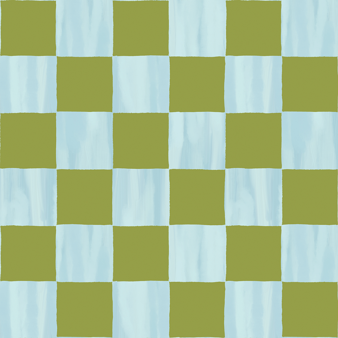 Checkers Wallpaper, blue and green - Tampa Home & Garden Store
