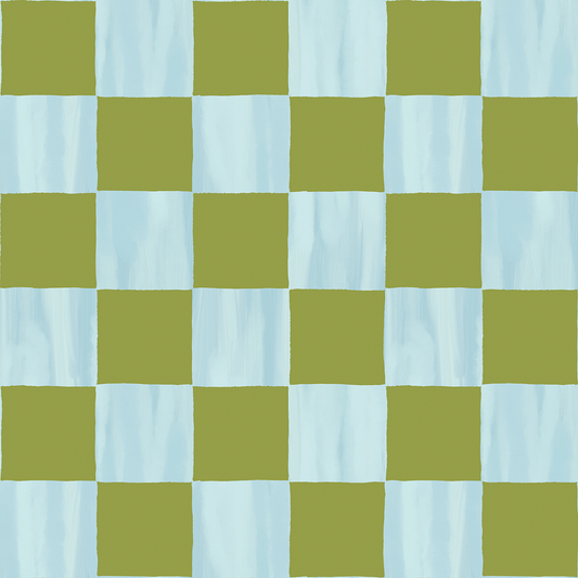 Checkers Wallpaper, blue and green - Tampa Home & Garden Store