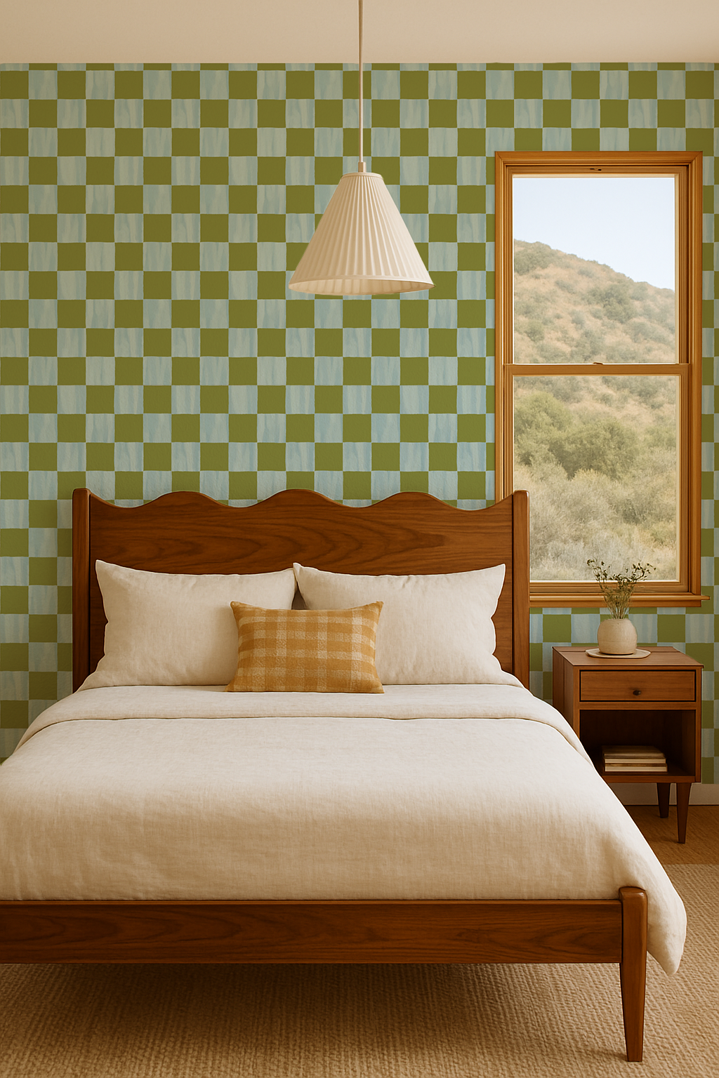 Checkers Wallpaper, blue and green - Tampa Home & Garden Store