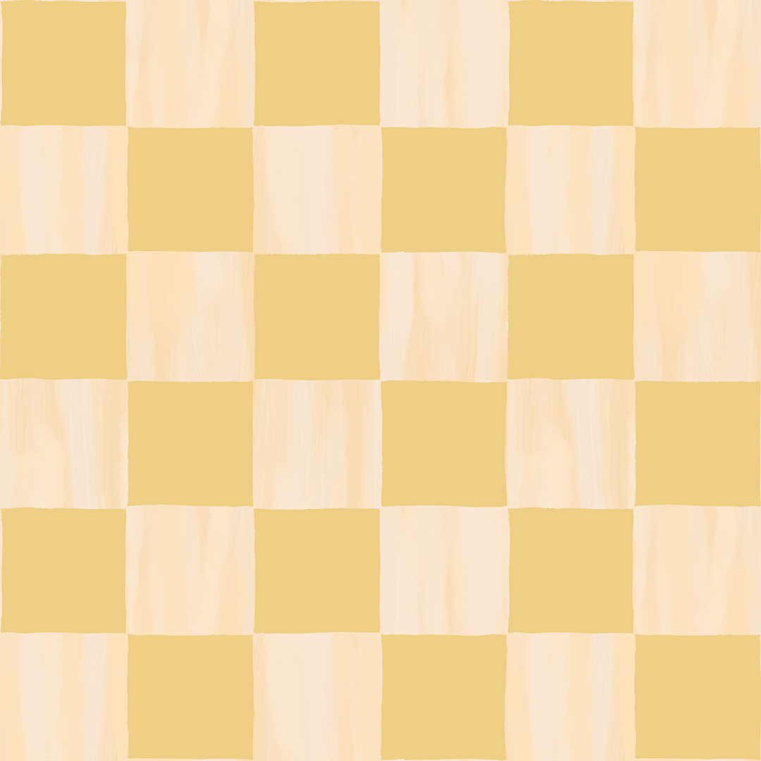 Checkers Wallpaper, peach and butter yellow - Tampa Home & Garden Store