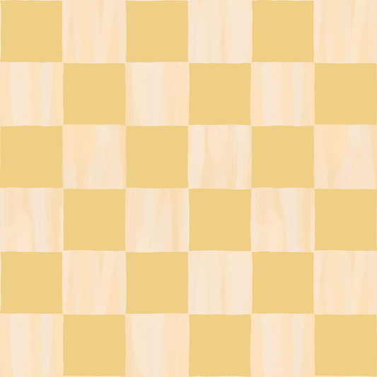 Checkers Wallpaper, peach and butter yellow - Tampa Home & Garden Store