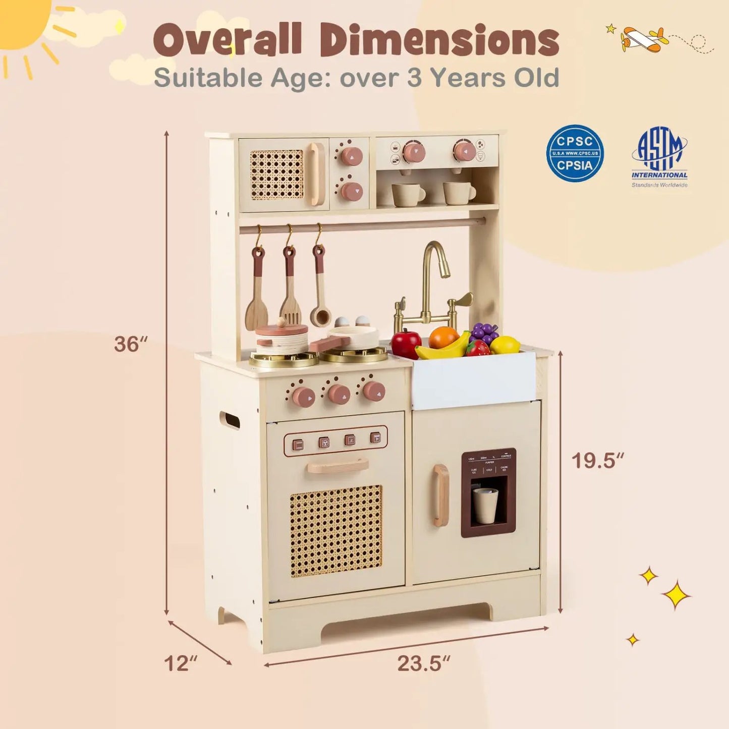 Chef Pretend Kitchen for Kids with Lights