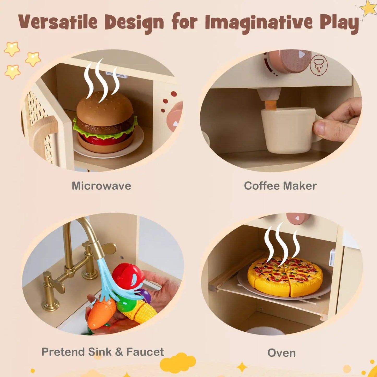 Chef Pretend Kitchen for Kids with Lights