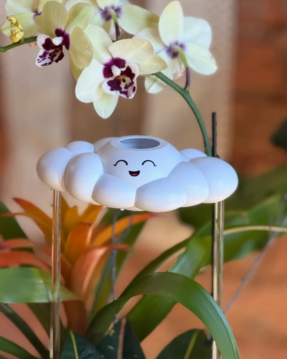 Chelsea Cloud Plant Pal watering globe, white cloud design for houseplants, by The Cloud Makers on Tampa Home & Garden Store
