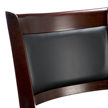 Cherry 29-inch Solid Wood Bar Stool with Faux Leather Swivel Seat - Tampa Home & Garden Store