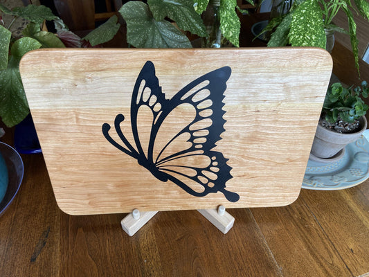 Cherry Charcuterie Board - Butterfly Resin Inlay Design - Tampa Home & Garden Store