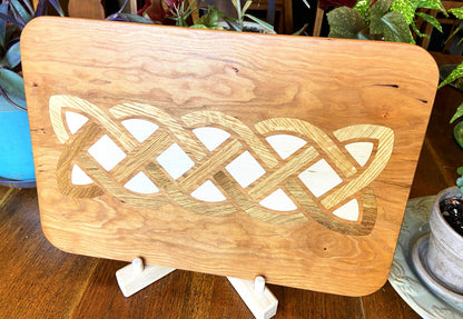 Cherry Charcuterie Board - White Oak & Maple Celtic Knot - Tampa Home & Garden Store