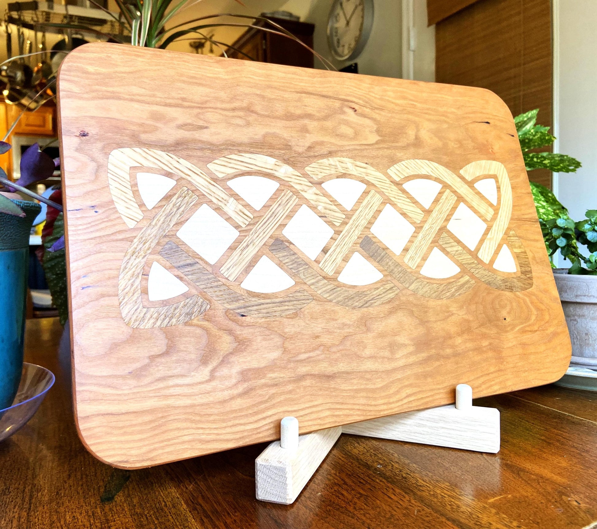 Cherry Charcuterie Board - White Oak & Maple Celtic Knot - Tampa Home & Garden Store